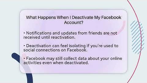 What Happens When I Deactivate My Facebook Account? - Everyday-Networking