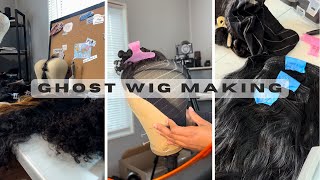 Ghost wig maker diaries: unpacking this week’s order | doubling + tripling wefts | workload prep