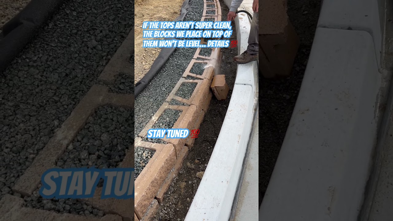 How To Build An Allen Block Retaining Wall | Block Wall Building Tips | Clean Blocks Is The Key 🔑