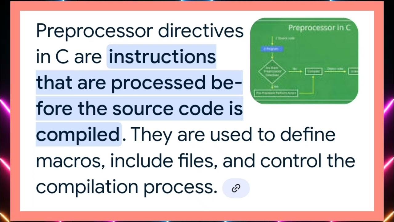 CS3251 UNIT 1 Preprocessor Directive in C - YouTube