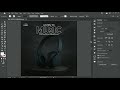 Bg Image generated by Chat Gpt ♥ Headphones 🎧 poster design in Adobe Illustrator