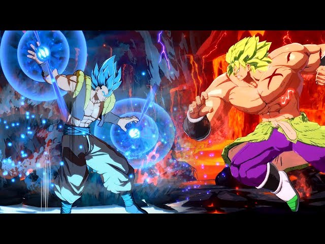 Dragon Ball FighterZ - Gogeta Blue vs Full Power Broly Gameplay