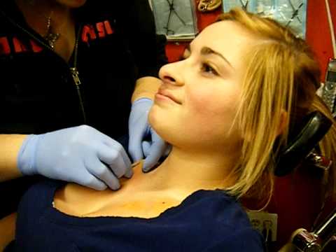 Collar bone piercing microdermals