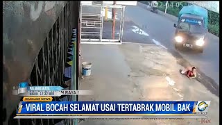 Rekaman CCTV Bocah Selamat Setelah Tertabrak Mobil