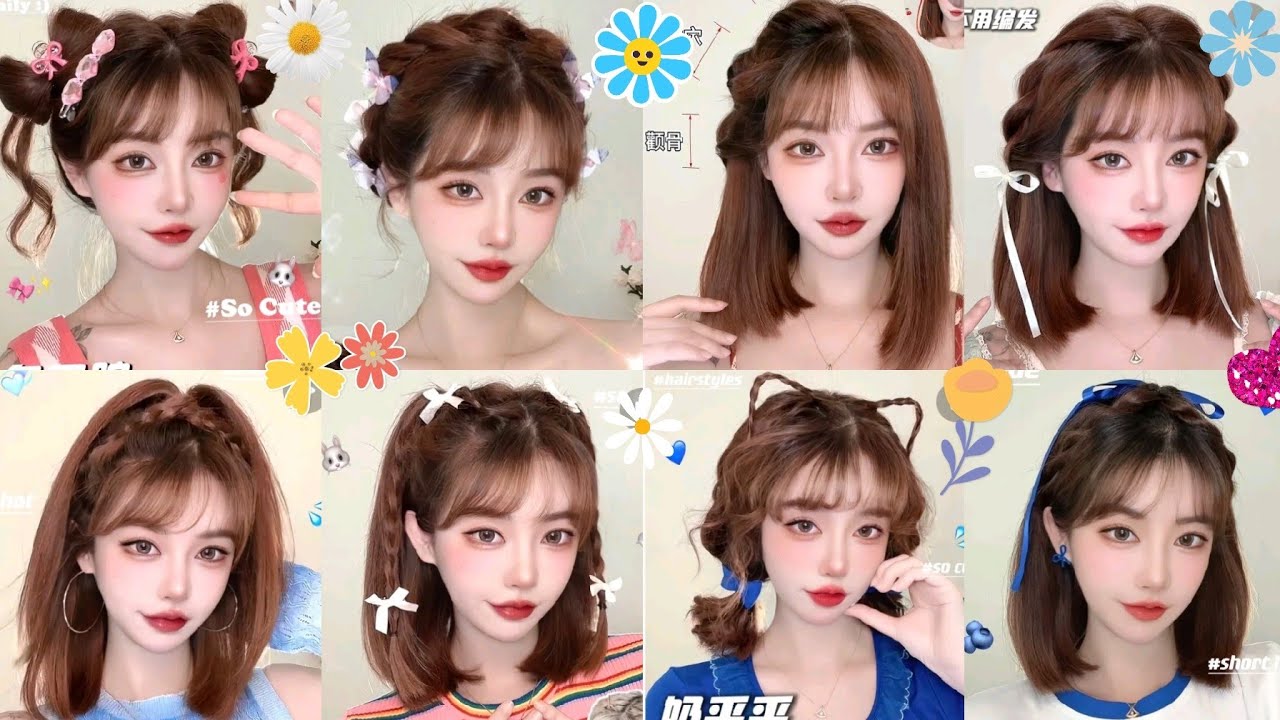 Korean Hairstyles]Short Hairstyle Tutorial❄️ School Hairstyle - YouTube