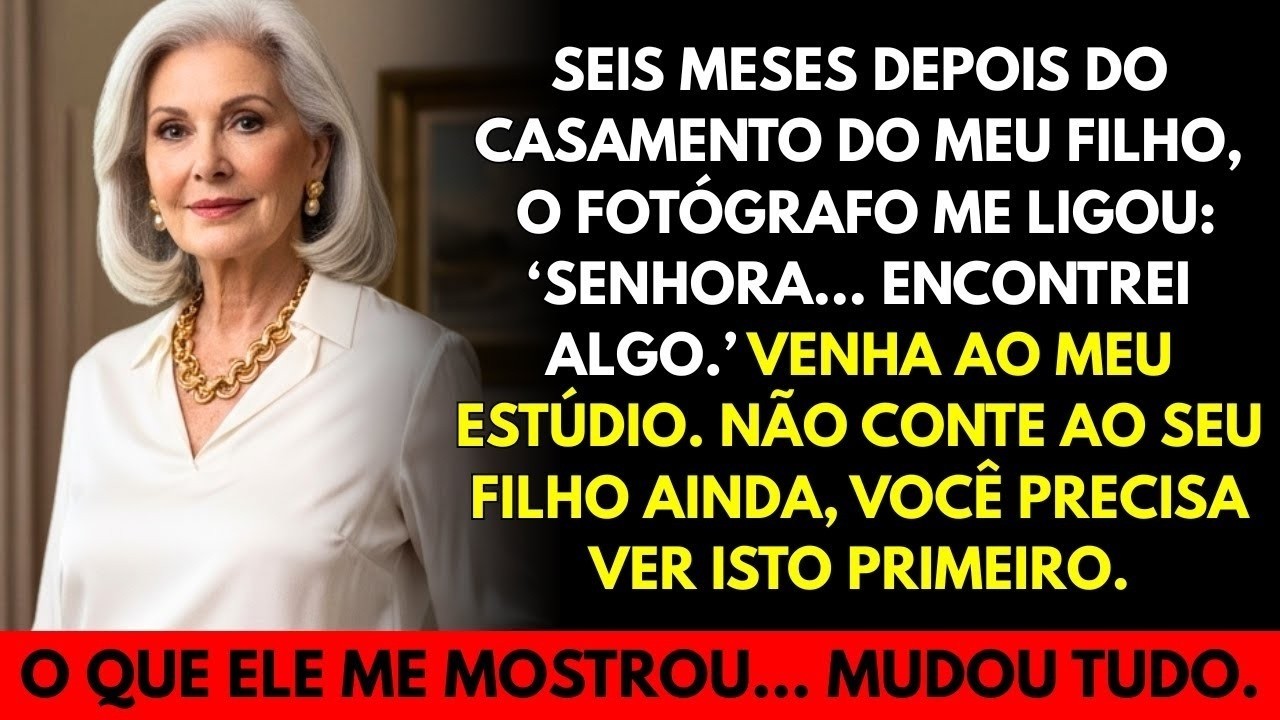 O telefone tocou numa terça-feira comum, enquanto regava as violetas que o meu marido plantou antes de partir. Do outro lado, a voz do fotógrafo do casamento do meu único filho tremia. “Dona...
