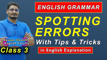Spotting Errors English | Error Detection | Ts tet | DSC | S.I | Group 4