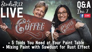 5 Weird Supplies You Want  in Your Paint Kit & Paint with Sawdust | Facebook Live Q&A 12/7/21