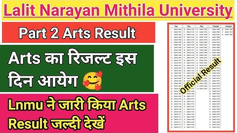 LNMU Part 2 Result 2022.आज Arts का रिजल्ट जारी। LNMU BA/Bsc/Bcom Part 2 Result घोषित 2019-22