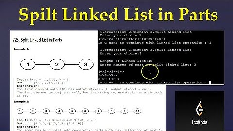 725.Split Linked List in Parts | C programming #linkedlist