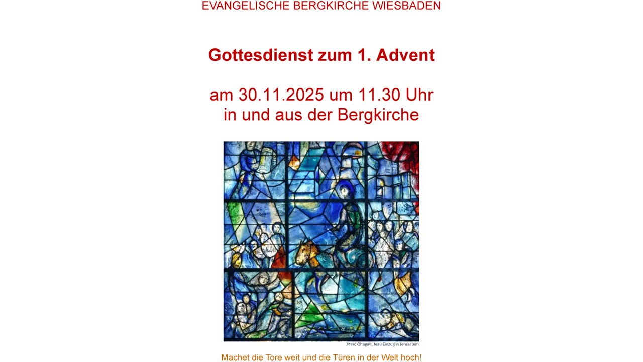 Gottesdienst zum 1. Advent am 30.11.2025 um 11.30 Uhr - YouTube