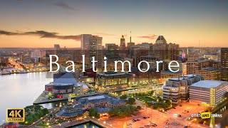 Baltimore, Maryland 🇺🇸 in 4K Video by Drone - Baltimore United States