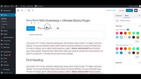 Tabbed Content Block for Gutenberg Editor