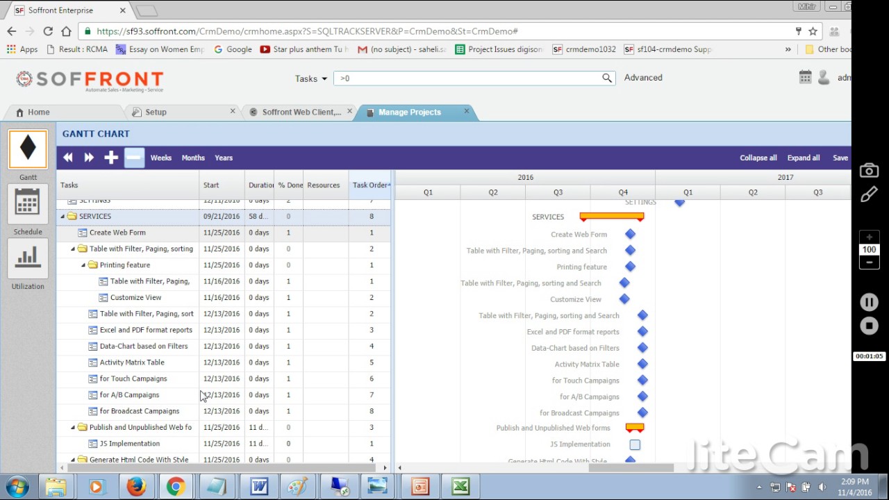 Gantt chart component - YouTube