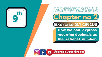 How we can express recurring decimals as the rational number | Class 9 math | Exercise 2.1 QNO 6 |