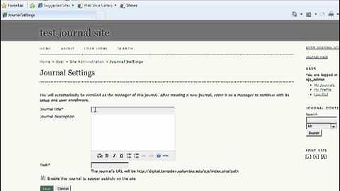 How to Perform a Basic Journal Set-up in Open Journal Systems