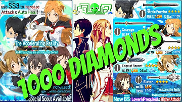 SAO Memory Defrag ~ 1000 Diamonds OS Weapon / Character Summon