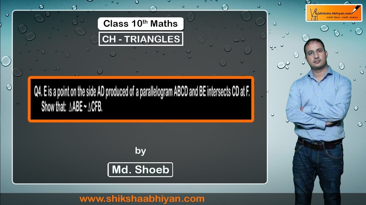 Q4 In the given fig, show that ▲ABE ~ ▲CFB - YouTube