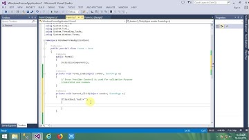 C# Error Provider - How to Check Validation in C# using Error Provider