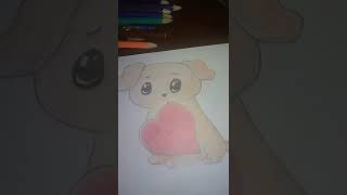 Dibujo un perrito En Dia De San Valentin (Del Amor y la Amistad)❤ #youtubeshorts #viral #subscribe