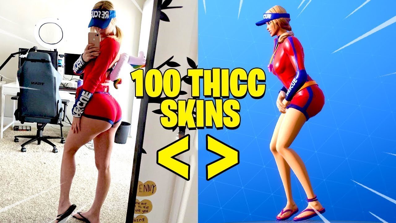 All 100 Thicc Fortnite Skins In Real Life Youtube 