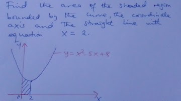 Vind het gebied van het gearceerde gebied dat wordt begrensd door de curve: y=x^2-5x+8, waarbij x€R