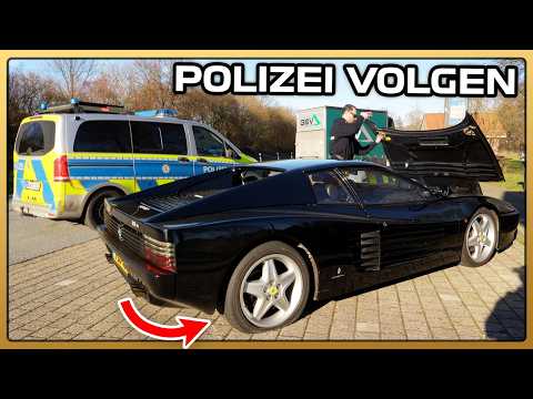 Flat tire on Autobahn at 170km/h Police help us ** Ferrari **