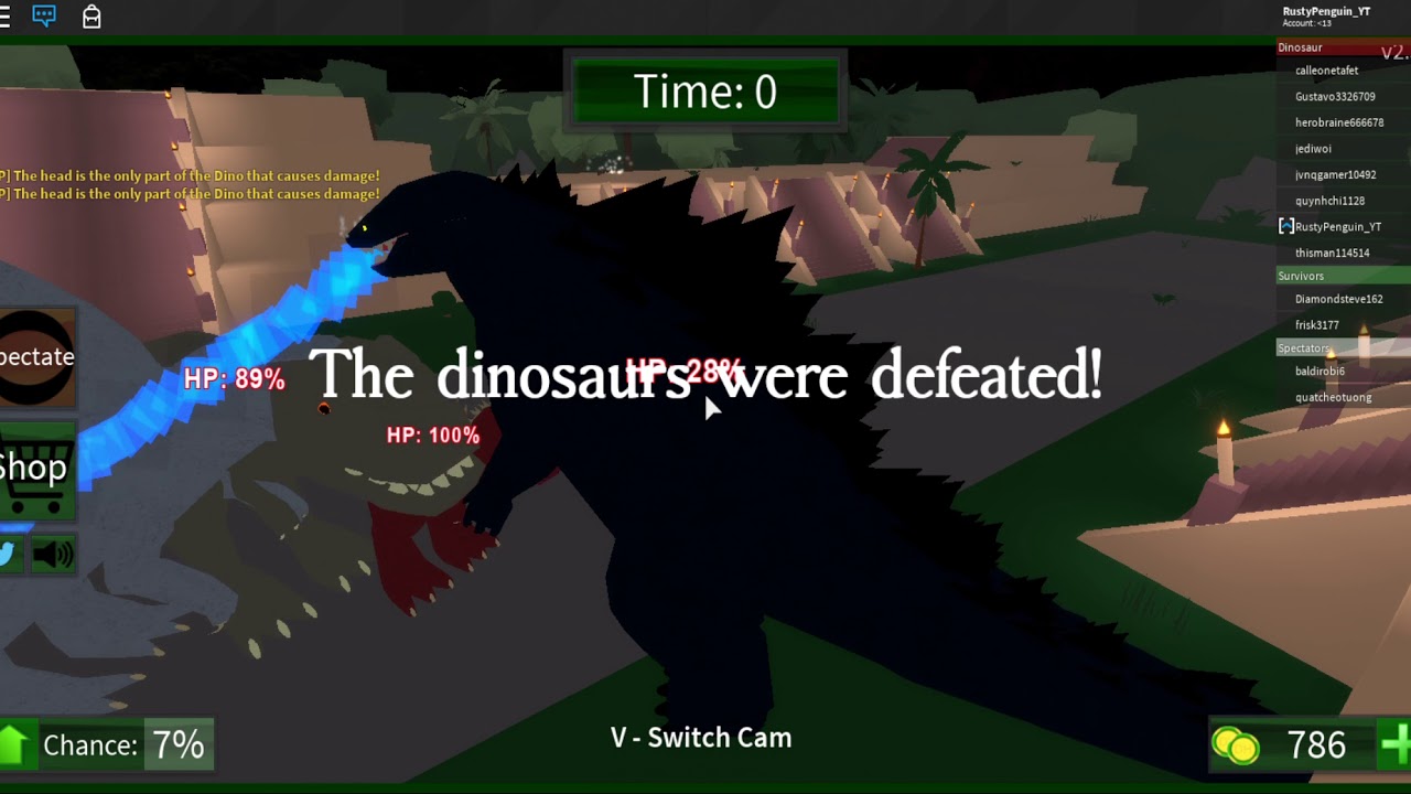 Playing Dinosaur Hunter With New Godzilla Roblox Dinosaur Hunter Youtube - dinosaur hunter roblox codes 2018