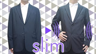 ジャケットを3か所縫って、細くサイズ直しします