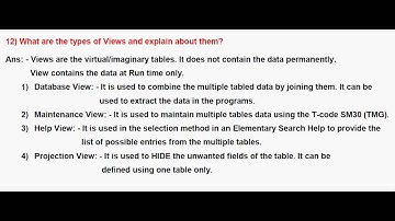 What are the types of Views and explain about them