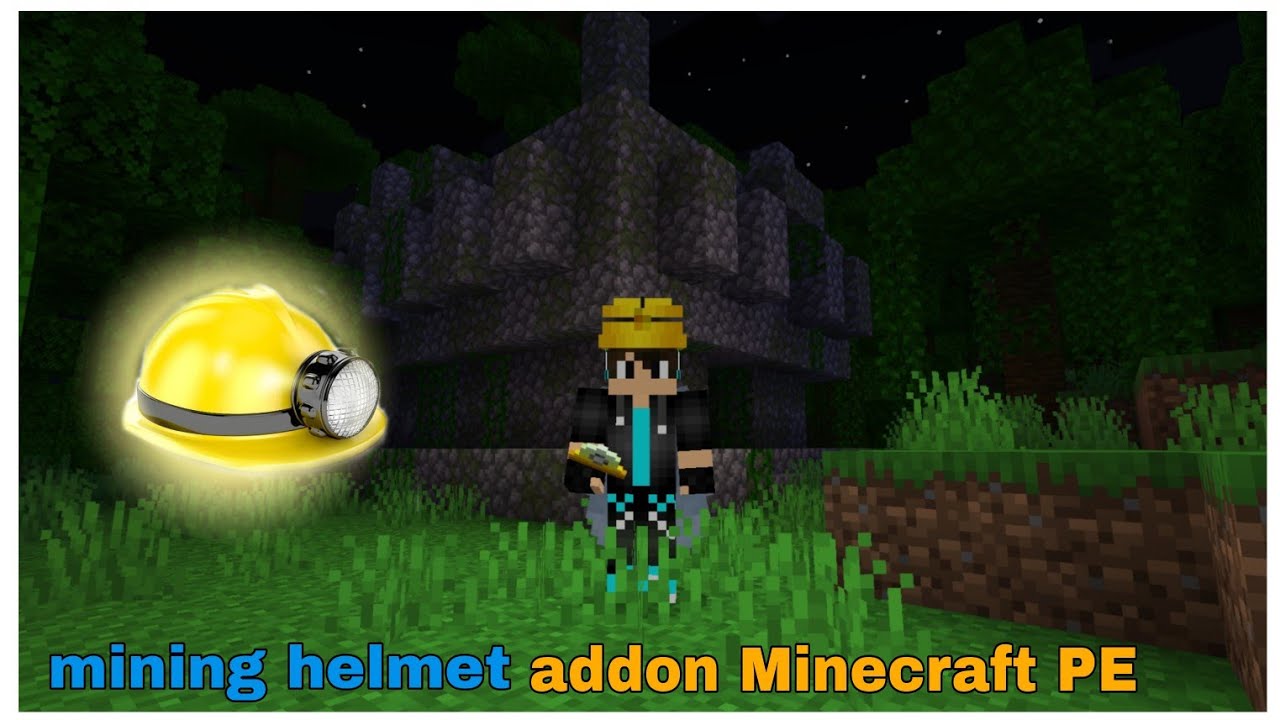 mining helmet addon Minecraft pocket edition - YouTube