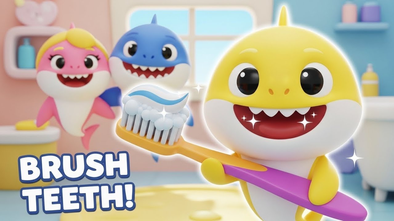 Brush Your Teeth Baby Shark Song | Kids Brushing Teeth Song | Toddler ...