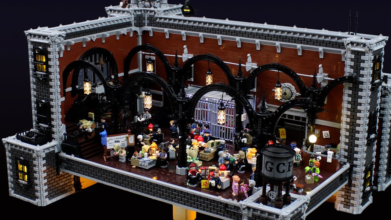 Detailed LEGO Batman City Department with Lights - YouTube