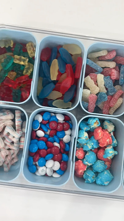 Red, white, and blue snack box restock! #restock #snackbox #asmr #4thofjuly #redwhiteandblue #snacks