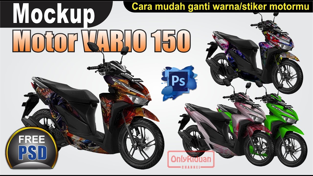  Desain  Stiker  Motor  Mudah dengan Mockup Motor  Vario 150 