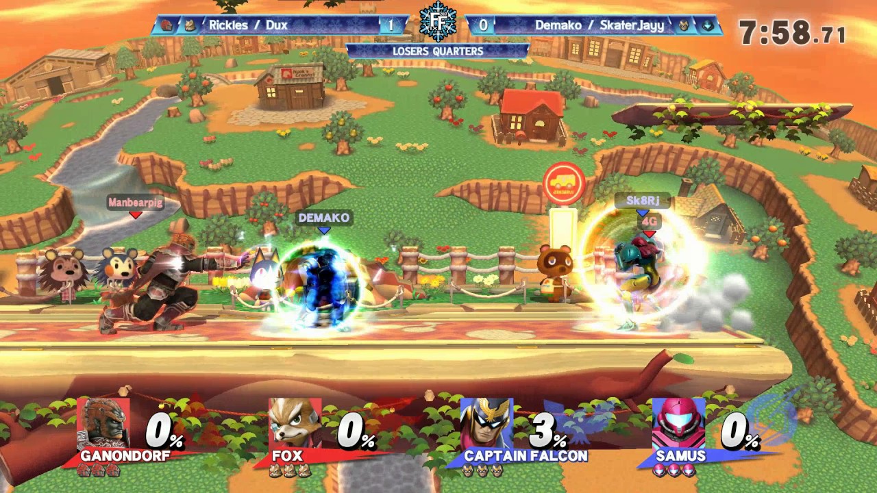 FFIX Smash 4 Doubles  LOSERS QUARTERS - Rickles / Dux vs Demako / SkaterJayy