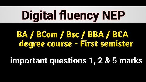 Bcom 1st semester Digital fluency important questions | RCUB | #BA / #BCom #Bsc #BBA #BCA