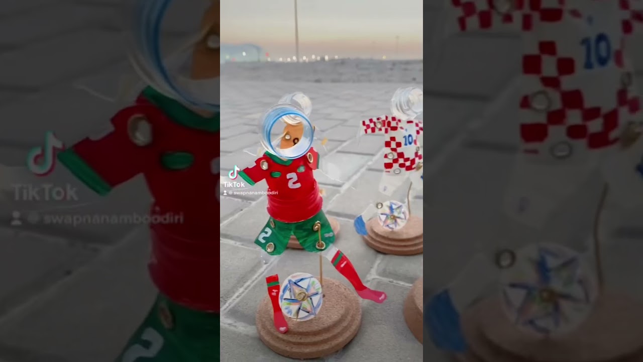 Miniature figures made out of single use plastic bottles |