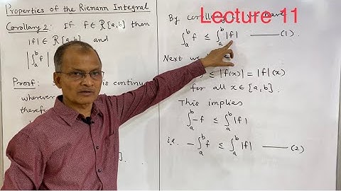 Properties of the Riemann Integral. Part- III. Lecture 11. #riemannintegral #realanalysis