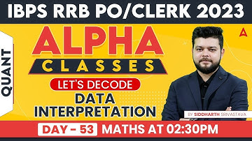IBPS RRB PO & CLERK 2023 l Data Interpretation Maths by Siddharth Srivastava