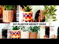 Diy four different planter basket in budget  planter cover making at home  planter basket ideas
