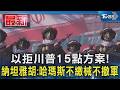 以拒川普15點方案！納坦雅胡哈瑪斯不繳械不撤軍｜TVBS新聞