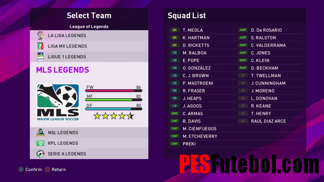 PES 2020 Classic League of Legends Option File