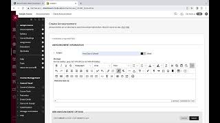 How to Create an Announcement on Blackboard