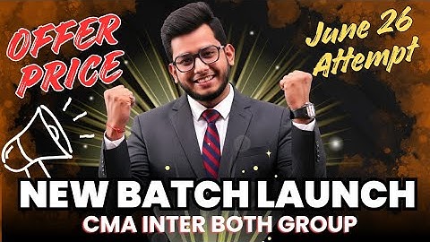 🚀 CMA Inter New Batch Launch | June 2026 Attempt | Deepak Classes || Lowest Price Ever