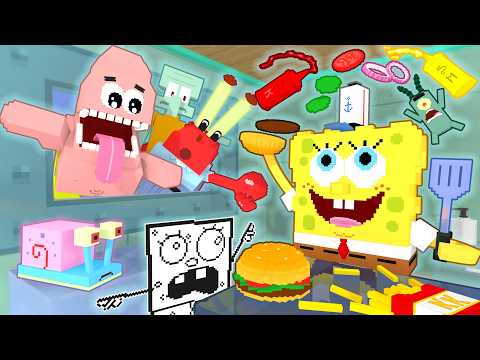 🍔 Work At SpongeBob’s Food Places: FULL MOVIE 🎬 (Minecraft Animation)