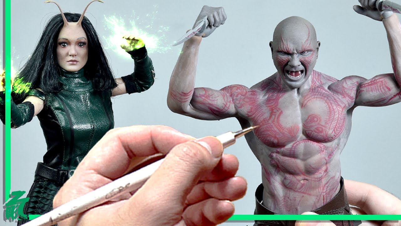 Скульптуры Drax & Mantis (3D-печать, перекраска, силиконовая татуировка на теле) 1/6 ИНДИВИДУАЛЬН...