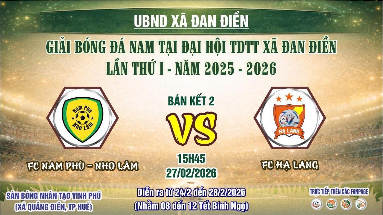⚽️ BÁN KẾT 2⚽️THÔN BAO LA – ĐỨC NHUẬN 🆚 THÔN ĐÔNG LÂM  🏆GIẢI BÓNG ĐÁ  XÃ ĐAN ĐIỀN LẦN THỨ I
