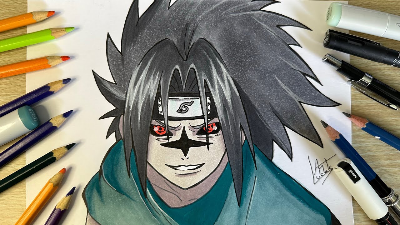 Drawing sasuke curse mark 2 - Desenhando sasuke marca da maldição