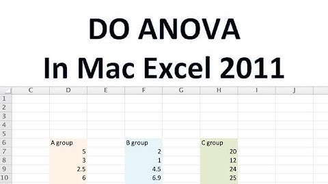 DO ANOVA in Mac Excel 2011